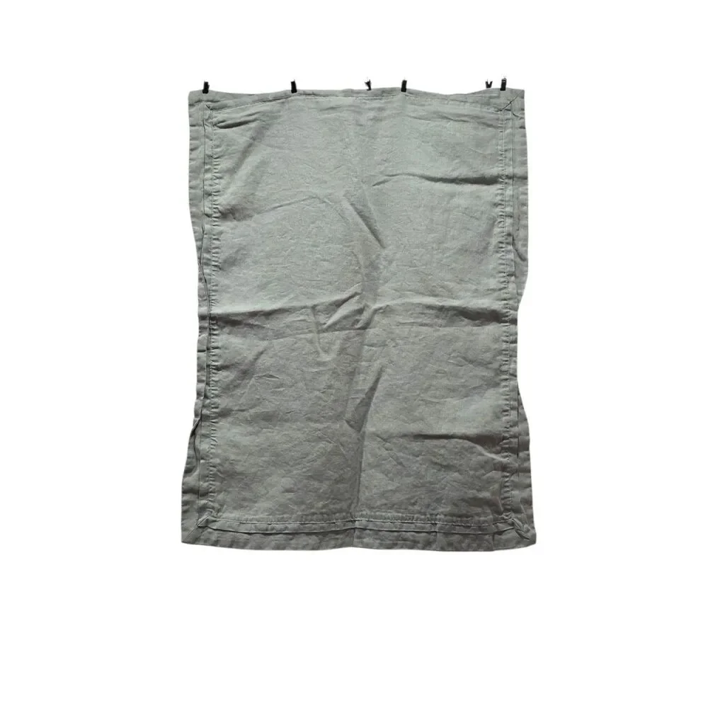 Fieldcrest 100% Linen Pillow Shams Set 2 Gray Queen Farmhouse Coastal